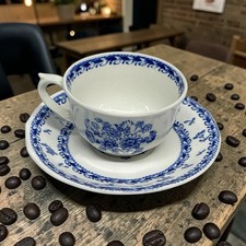 Vintage Arabia Finland Blue Finn Flowers Demitasse Cup And Saucer Discontinued picture