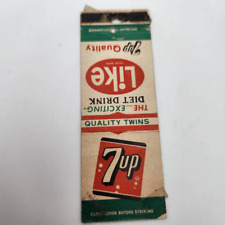Vintage Matchcover 7UP Quality Twins Like Exciting Diet Drink picture
