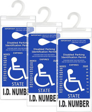 Handicap Placard Holder for Auto, Pack of 3, Disabled Parking Permit Sign Holder picture