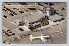 Denver CO-Colorado, Birds Eye Stapleton Municipal Airport, Vintage Postcard picture