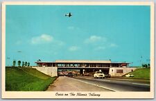 Vtg Illinois IL Oasis On The Tollway Service Area View Fred Harvey Postcard picture