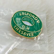 Respond RESPONDV is a Lifesaver Enamel Lapel Pin Domestic Violence Support picture