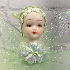 Silk Greenhouse Mint Green Fairy Butterfly Ornament Decoration Vintage NIP 5.5x8 picture