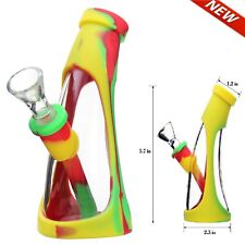 5.7 Inc Silicone Smoking Water Glass Hookah Pipe Bong Tobacco Bubbler Best Gift  picture