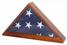 Burial Memorial Flag Display Case for 5'X9.5' Folded Casket Draped Flag-Hardwood picture