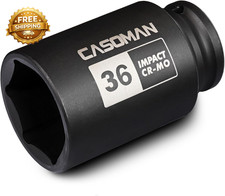 Drive X 36 Mm Deep 6 PT Impact Socket CR-MO 1/2-Inch Drive 6 Point Axle Nut picture