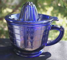 Antique 1910s - 1930s Cobalt Blue Measuring Cup Juicer / Reamer - EARLY ORIGINAL picture