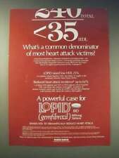 1989 Parke-Davis Lopid Ad - What's a common denominator of most heart attack picture