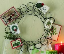 Christmas Holiday Metal Spiral Wreath Greeting Card Office Note Holder 14.5