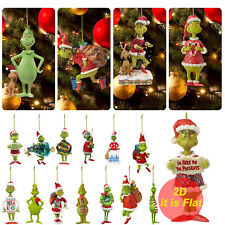 USA Merry Christmas Grinch Ornaments Xmas Tree Hanging Decoration Figure Pendant picture
