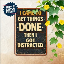Distracted Productivity Slogan Poster Funny Office Sarcasm Metal Tin Wall Art picture