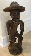 Vintage 22” Solid Wood Sculpture  African / South America Hand Carved Statue picture