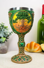 Large Celtic Cosmic Sacred Tree of Life & Creation 8oz Wine Goblet Chalice Cup picture