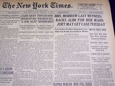1935 FEBRUARY 10 NEW YORK TIMES - MRS. MORROW LAST WITNESS BACKS MAID - NT 1919 picture