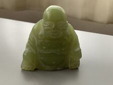 Old Jewelry Stone Happy Buddha Vintage Statue Lucky Spring Green picture