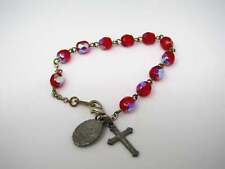 Vintage Christian Rosary: Compact Bracelet Condensed Beautiful Red Jewel Design picture