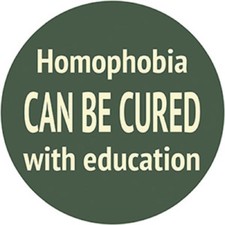 Homophobia Education Sticker- LGBTQ Licensed Original Artwork Decal, 4" x 4" picture