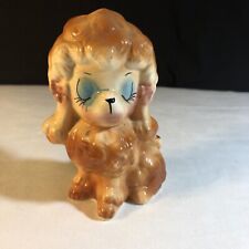 Vintage Kitsch Poodle Puppy Dog Closed Eyes Japan Anthropomorphic Figurine picture