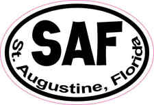 3X2 Oval SAF St. Augustine Florida Sticker Vinyl Cities Vehicle Bumper Stickers picture