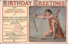 Birthday Greetings-The Constellation Sagittarius C.M. Clump Postcard Vintage picture