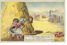 AM-368 OH Massillon Russell Co Threshers Horse Mowers Victorian Trade Card picture