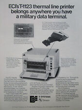 9/1977 PUB E-SYSTEMS ECI T-1123 MILITARY THERMAL LINE PRINTER ORIGINAL AD picture