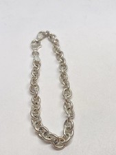 7.5” 12.7g MADE IN ITALY HIGH QUALITY O LINK BRACELET STERLING SILVER STAMPED picture
