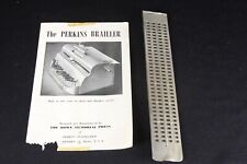 Vintage Perkins Institution Model 33 Brailler Machine Part With Leaflet Braille picture