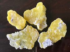 108g New Mineral Glorious Lemon-Yellow Brucite Specimen (lot of 4). picture