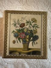 Antique Victorian Lithograph Flower Basket Gift Box Dresden Paper Trim picture