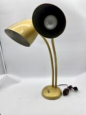 Vintage Amplex Swivelite Double Goose Neck Desk Lamp Metal Harvest Gold WORKS picture
