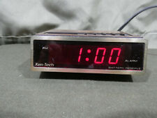Vintage Ken-Tech T-3500 Wood Grain Alarm Clock Battery Backup Tested picture