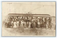 1905 Tourist Trolley Car Crowd Seeing Denver Colorado CO RPPC Photo Postcard picture