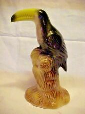 Vintage Ceramic Toucan Figurine ~ Colorful BLACK/YELLOW ~ Made In Brazil ~ 204-B picture