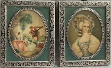 Pair of Antique Elaborate Art Nouveau Ornate Silver Frame France Victorian picture