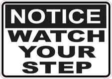 5x3.5 Notice Watch Your Step Magnet Magnetic Business Safety Sign Decal Magnets picture