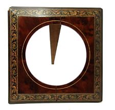c.1910 Mosaic Dragon Inlay Square Round Burlwood Picture Frame 4.75 x 4.75 picture