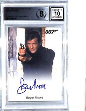 2009 James Bond 007 Rittenhouse ROGER MOORE Signed Auto Card Graded BAS 10 Slab picture