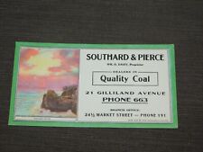 VINTAGE 1925 SOUTHARD & PIERCE QUALITY COAL WM H DAVEY MARKET ST  CARDBOARD AD picture