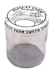 Paisley Farms Green Tomato Pickle Glass Jar Vintage #AB picture