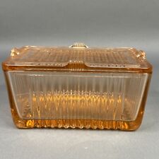 Federal Pink Depression Glass Ribbed Lidded Refrigerator Butter Dish picture