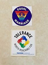 Vintage Teach Tolerance & Equal Marriage Stickers (Lot of 2) picture