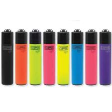 4 X CLIPPER (Mini Fluorescent - Soft Touch) LIGHTERS Refillable - Mix Style picture