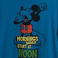 Disney Park “Morning Should Start At Noon” Mickey Mouse T-Shirt Teal Size S picture