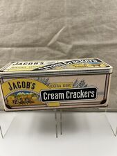 Vintage Jacob & Co Extra Light Cream Crackers Metal Tin England W&R Jacob picture