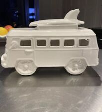 12” White Porcelain Ceramic VW Volkswagen Surf Van Love Bus picture
