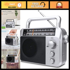 Portable AM FM Transistor Radio - Analog Tuner, Compact Design, Silver Finish picture