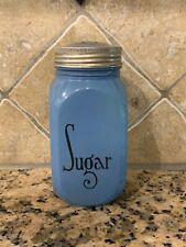 Vintage Anchor Hocking Blue Fired on Sugar Shaker Uranium Depression Glass picture