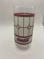 Coca Cola Vintage Tiffany Style Stained Frosted Glasses MCM picture