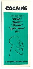 1978 COCAINE Substance Abuse Pamphlet Brochure Coke Snow Flake Gold Dust picture